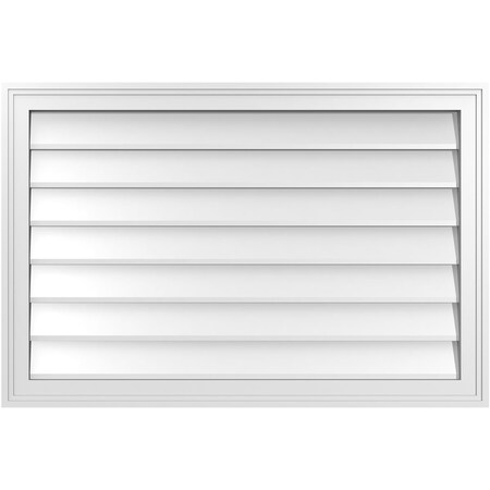 Ekena Millwork Vertical Surface Mount PVC Gable Vnt: Non-Functional, w/2"W x 1-1/2"H, Brickmould Frame, 36"W x 24"H GVPVE36X2402SN